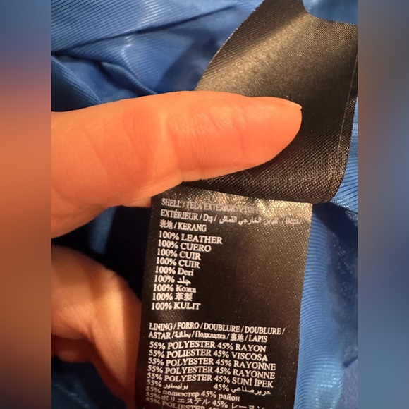 BEBE blue leather jacket - Picture 3 of 3